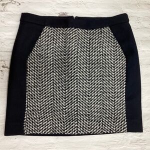 J Crew Wool mini skirt suit skirt womens sz 6 black and cream